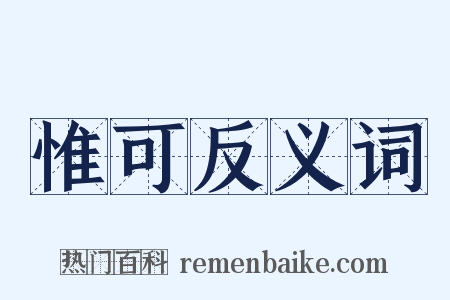 惟可反义词是什么意思的图片